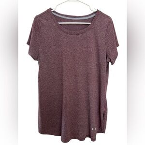 Under Armour Woman’s Threadborne Maroon Workout Shirt Size XL